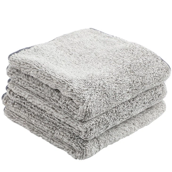 Product Non Oil Household Cleaning Bamboo Fiber Kitchen Supplies Thickening Gray Bamboo Cleaning Cloth For Home
