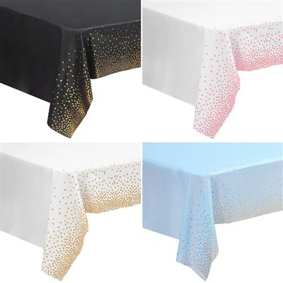 Engångsduk med guldprickig prickig roséguld prickig Peva bordsduk fest plastduk 137×274CM