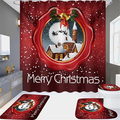 Duschdraperi Fyrdelad Vattentät Perforeringsfri Badrum Hotell Skiljegardin Jul Mångfald Duschdraperi Fyra delar Vattentät Perforeringsfri Badrum Hotell Skiljegardin Jul Mångfald