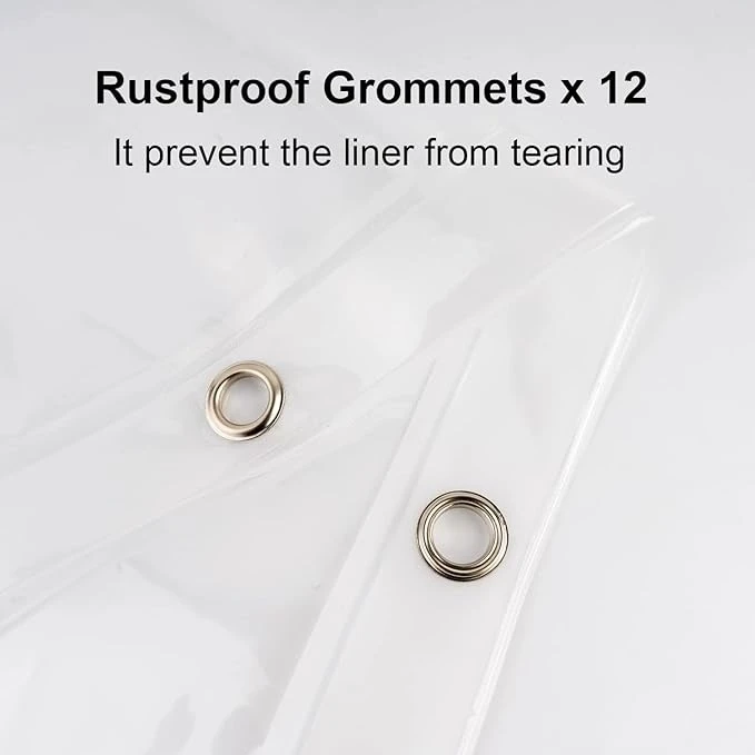 Waterproof PEVA Clear Plastic Bathroom Shower Curtain With Rustproof Metal Grommets Laser Star Design Shower Curtain